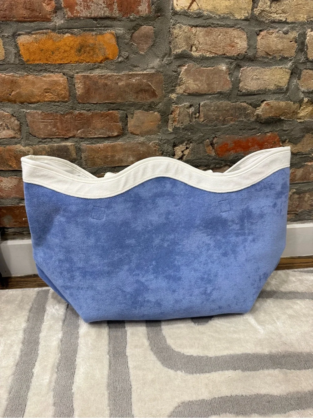 Tuckernuck Cornflower and White Terrycloth August Tote